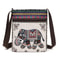 Women Square Small Canvas Embroidered Phone Shoulder Bag Retro Ethnic Style Crossbody Messenger Handbags for Travel