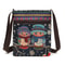 Women Square Small Canvas Embroidered Phone Shoulder Bag Retro Ethnic Style Crossbody Messenger Handbags for Travel