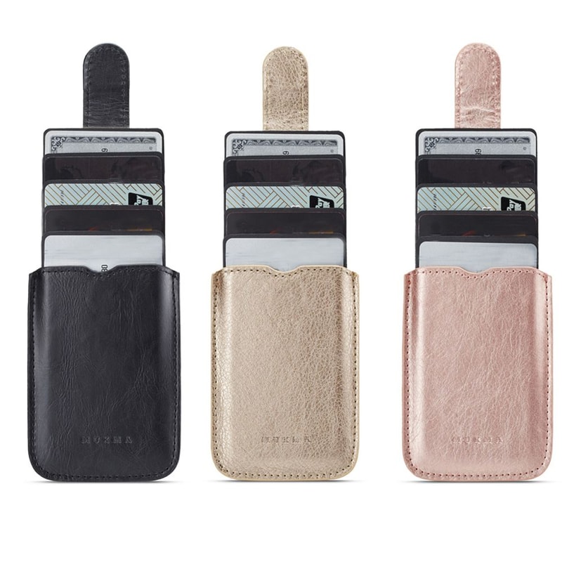 Universal Phone Card Holder with 5 Card Pockets, PU Leather Wallet for Men and Women