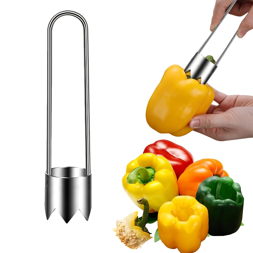 Stainless Steel Fruit Vegetable Corer Red Pepper Seed Remover For Apple Pear Tomato 0