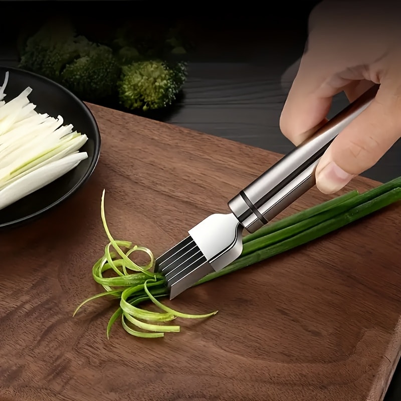Stainless Steel Vegetable Garlic Cutter, Speedy Chopper for Green Onion and Kitchen Tools