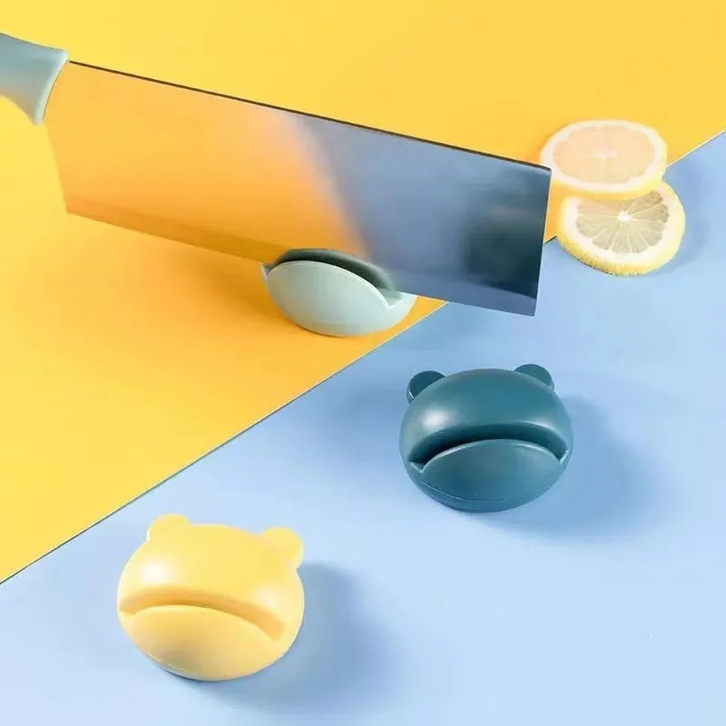 Kitchen Knife Blade Sharpener, Portable Multifunction Stone, Cartoon Frog Design