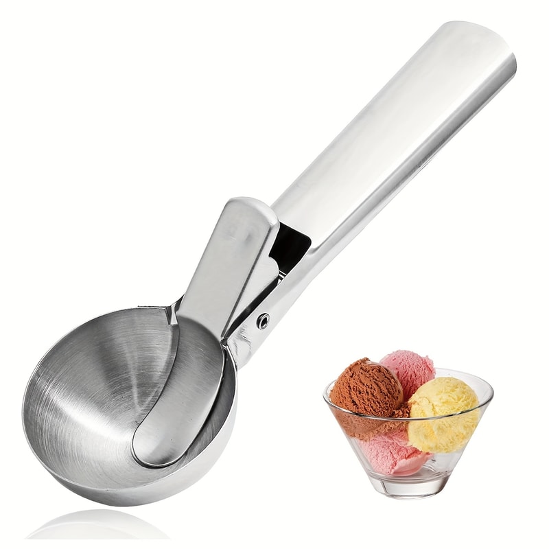 Stainless Steel Ice Cream Scoops DualPurpose Watermelon Spoon Fruit Ball Scoop Tool 1