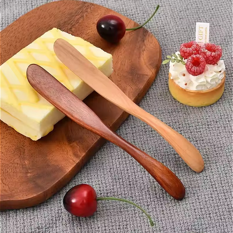 Butter Wooden Knife for Kitchen, Cheese Spatula, Breakfast Bread Marmalade Tableware