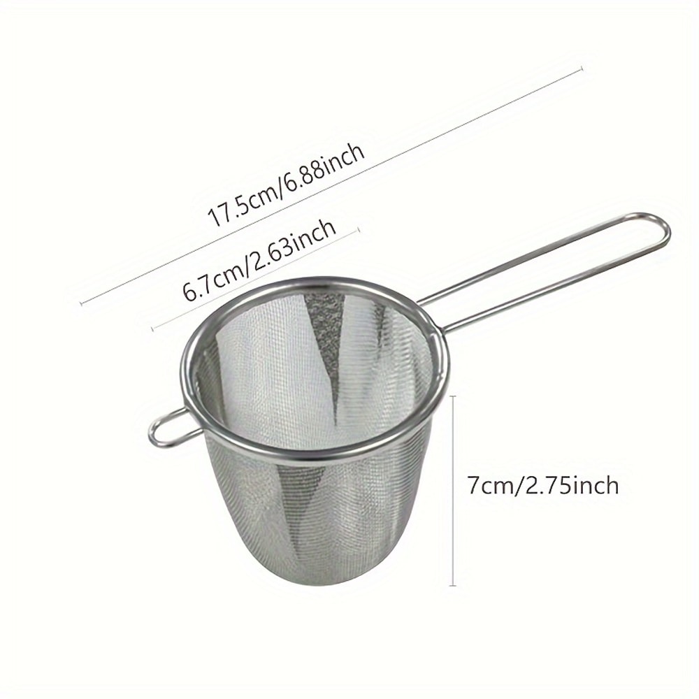 Tea Infuser With Handle Fine Mesh Strainer For Teapot Reusable Coffee And Flour Filter 4