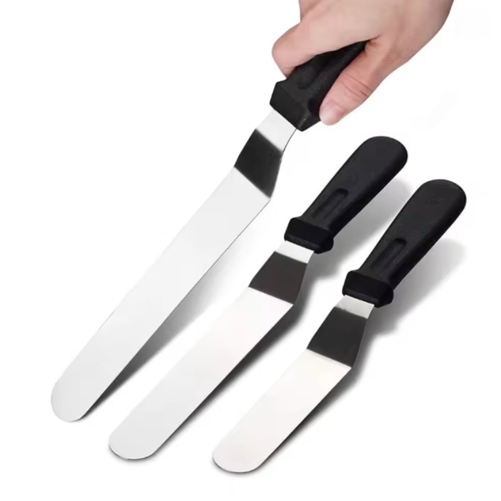 Cake Decorating Angled Butter Cream Icing Spatula Stainless Steel Offset Frosting Knife Baking Smoo