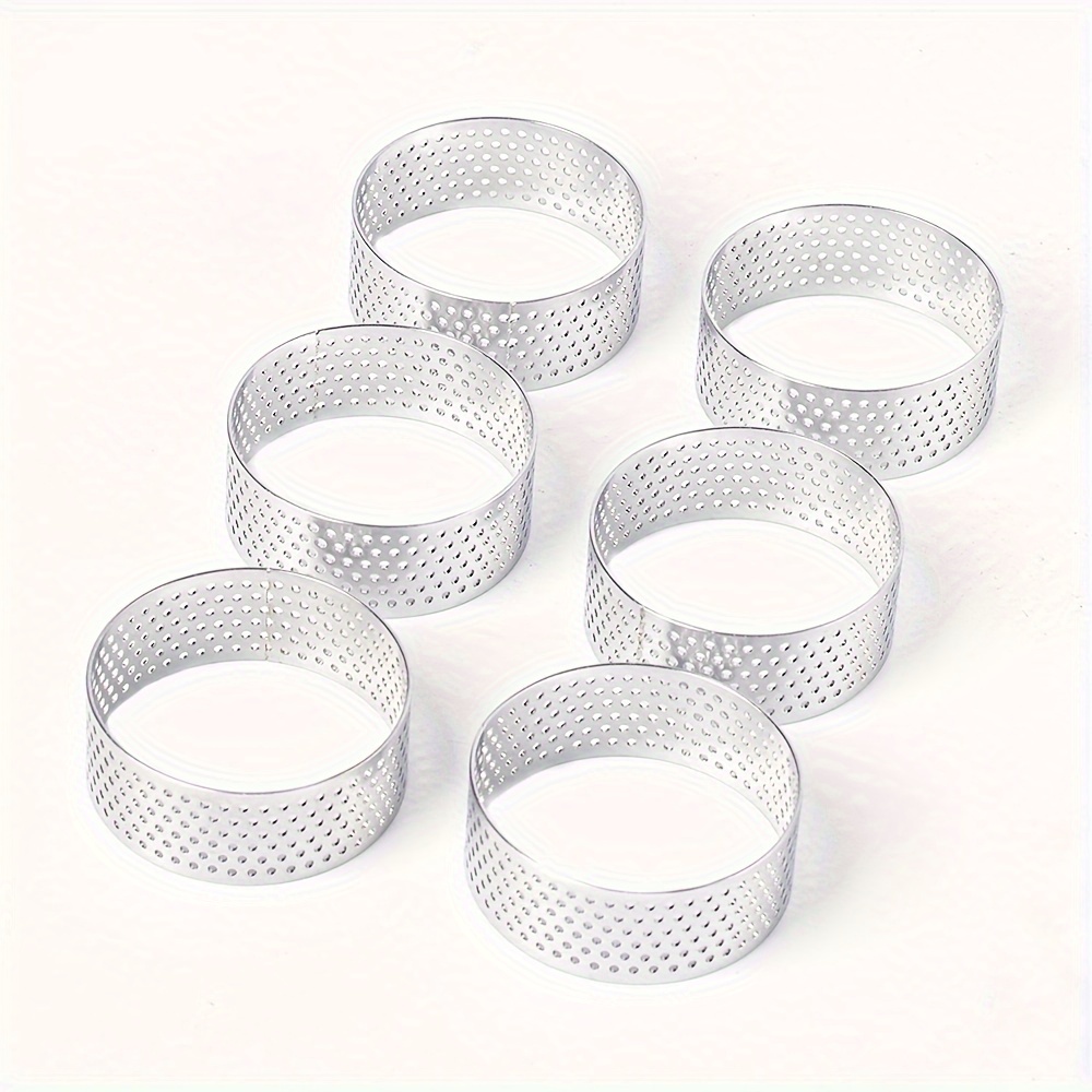 Perforated Tartlet Cake Mousse Mould, Stainless Steel Tart Mold, Pie Ring Cutter for Baking