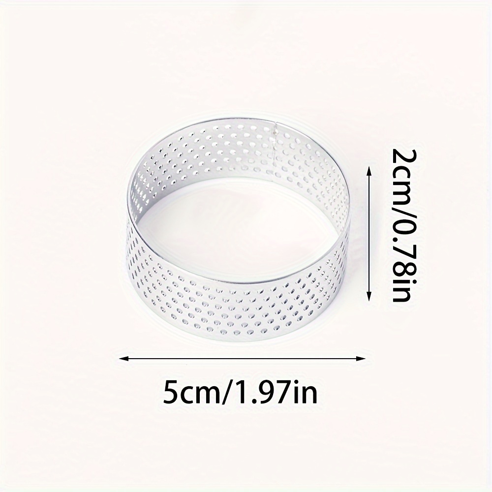 Perforated Tartlet Cake Mousse Mould, Stainless Steel Tart Mold, Pie Ring Cutter for Baking