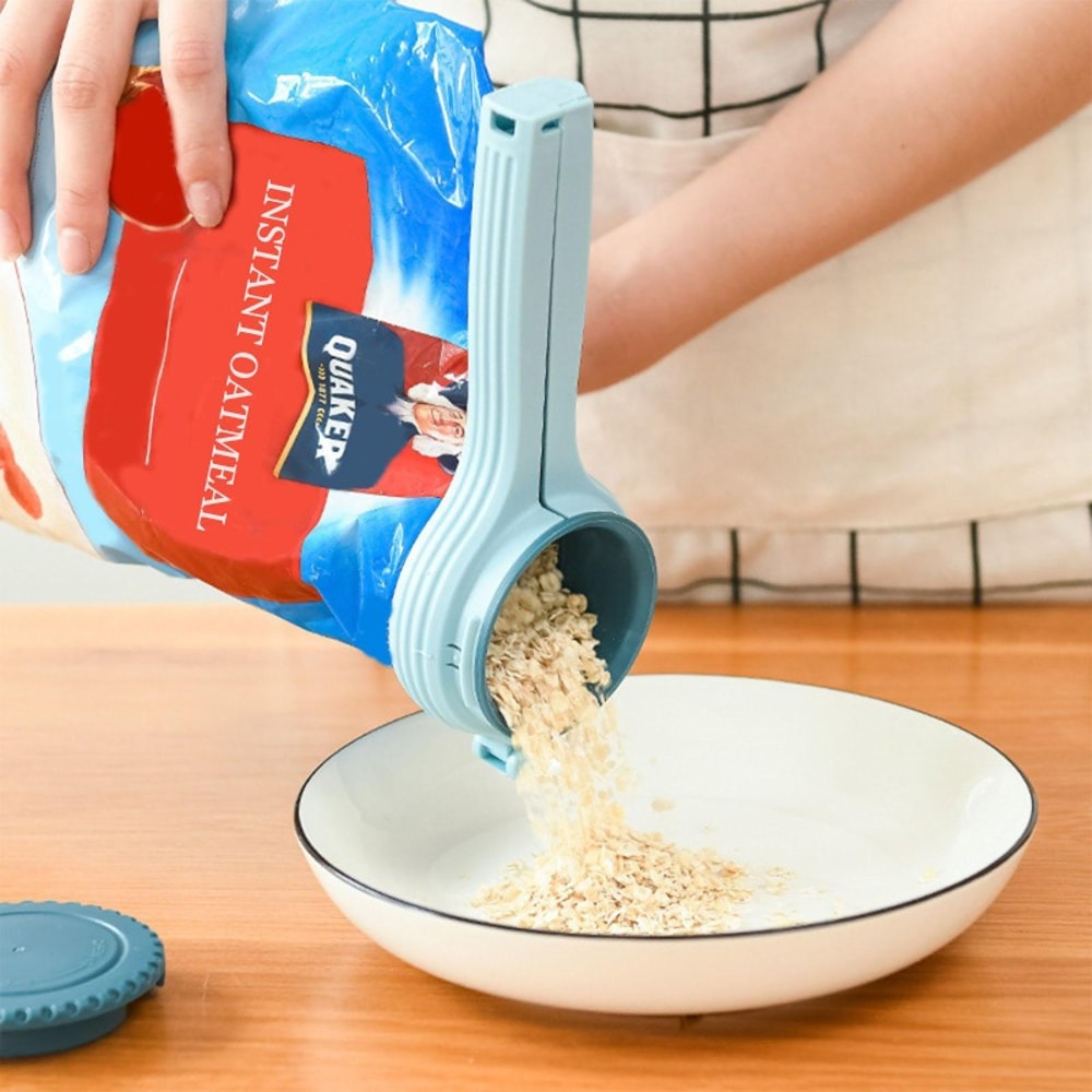 Food Storage Bag Sealing Clip With Pour Spout Plastic Cap Sealer Clip For Snack Candy Fresh Storage 1