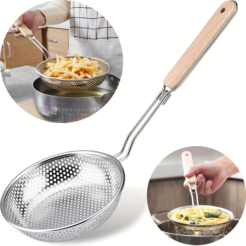 Skimmer Spoon Thickened Stainless Steel Strainer Large Kitchen Fried Strainer Household Lo Mein And 0
