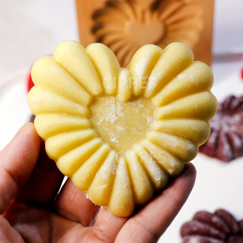 Fondant Cake Decoration Tools, Embossed Wooden Cookie Cutter, Carved Jam Cookie Molds