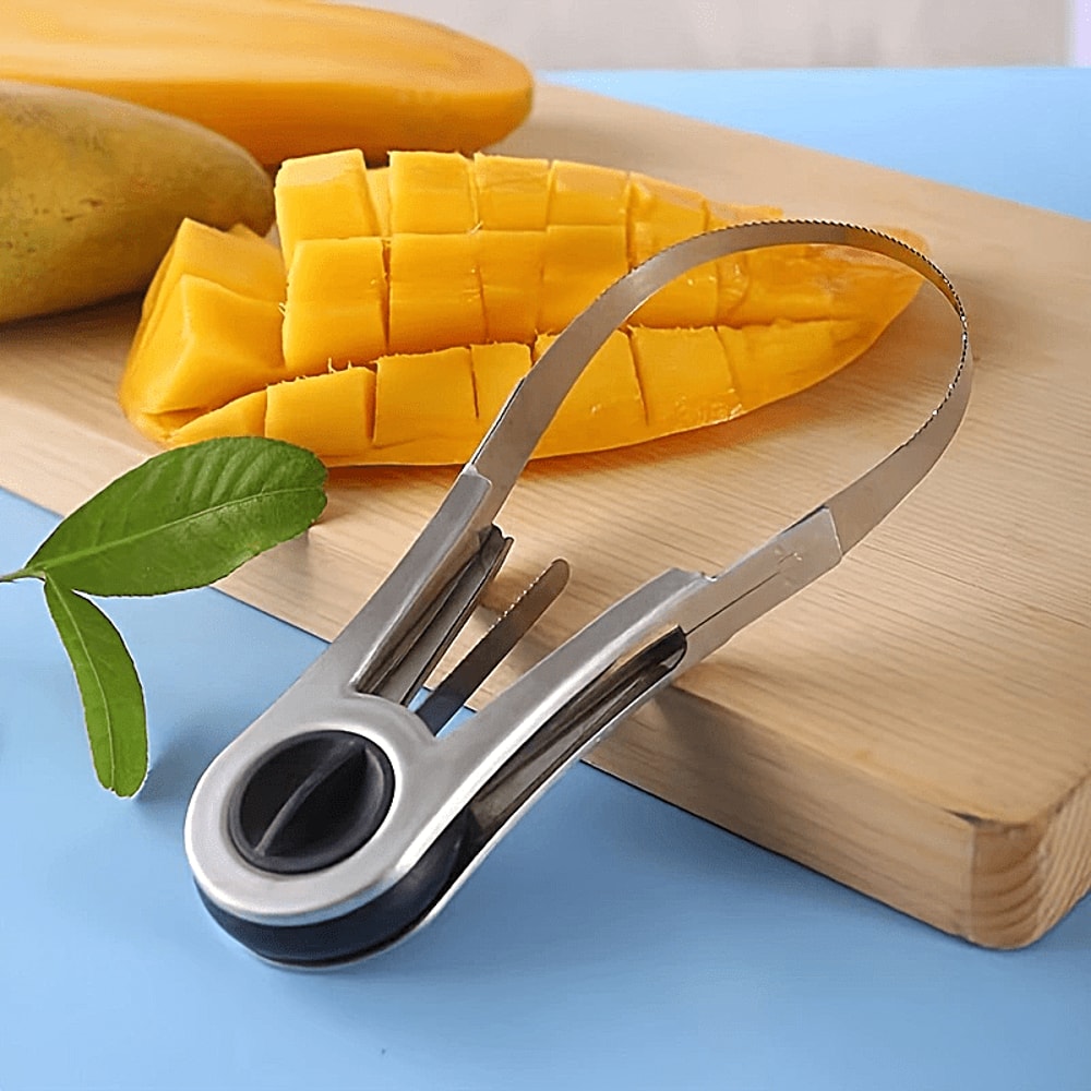 Stainless Steel Mango Cutter Splitter Avocado Slicer Fruit Melon Cutting Knife 1