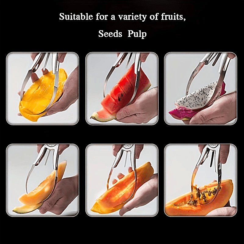 Stainless Steel Mango Cutter Splitter Avocado Slicer Fruit Melon Cutting Knife 4