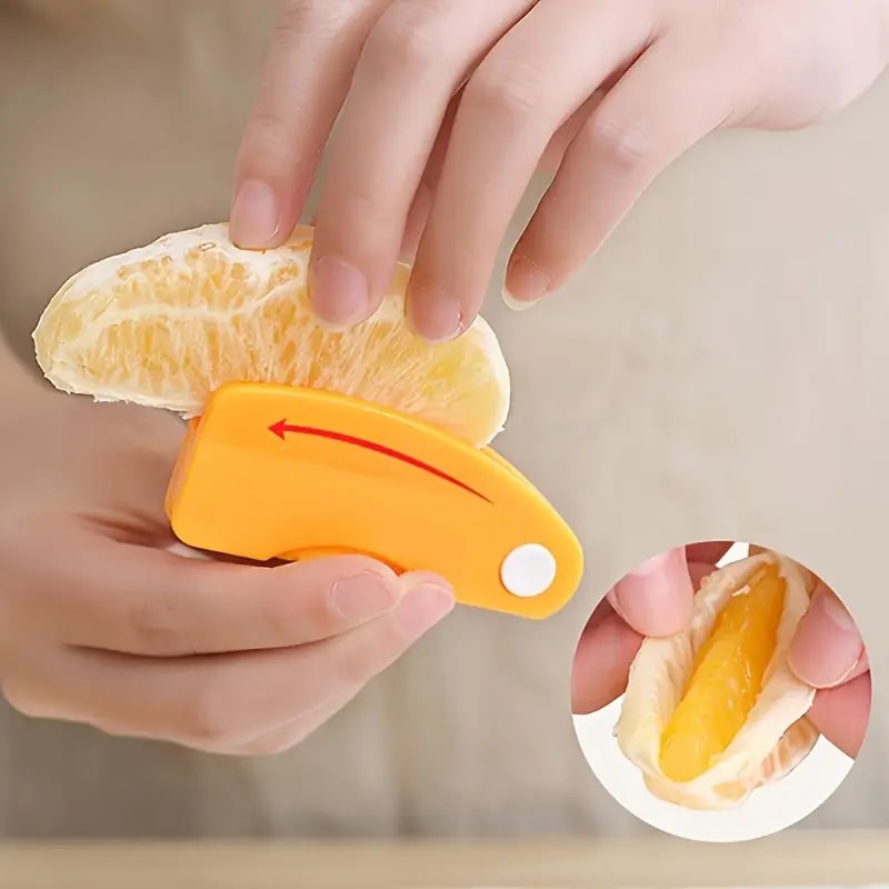 Orange Plastic Peeler Lemon Grapefruit Cutter With Folding Handle Kitchen Gadget 3