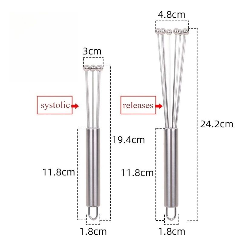 Stainless Steel Ball Whisk Kitchen Whisk Egg Beater For Blending Cooking Baking Tool 6