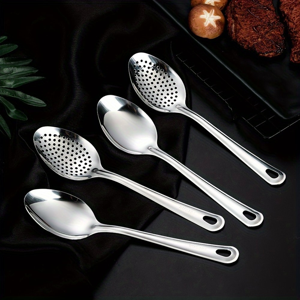 Durable Antirust Stainless Steel Colander Noodle Spoon DeepFried Skimmer Spoon For Kitchen 2