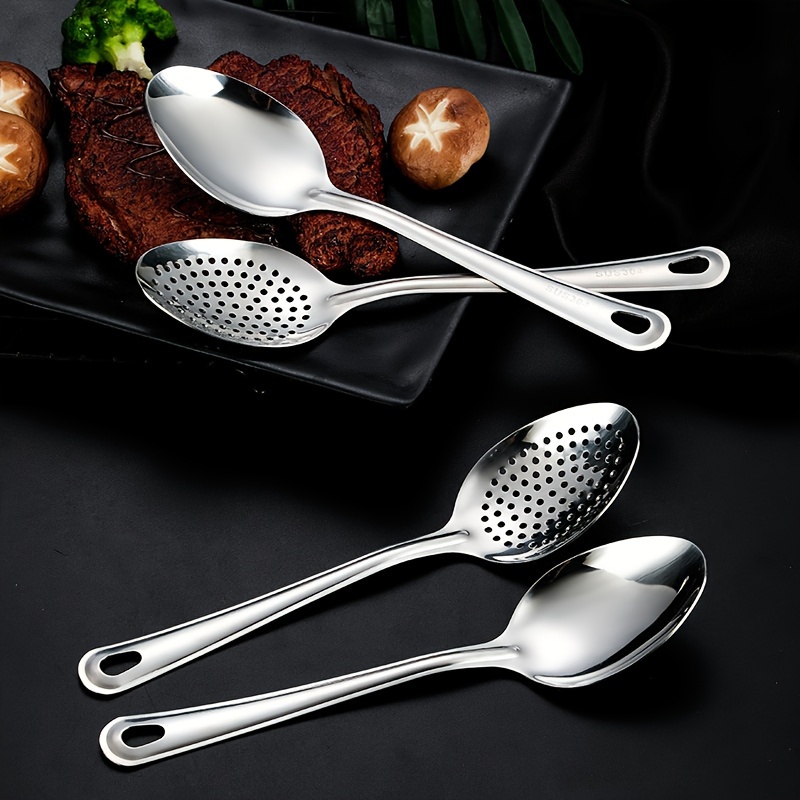 Durable Antirust Stainless Steel Colander Noodle Spoon DeepFried Skimmer Spoon For Kitchen 4