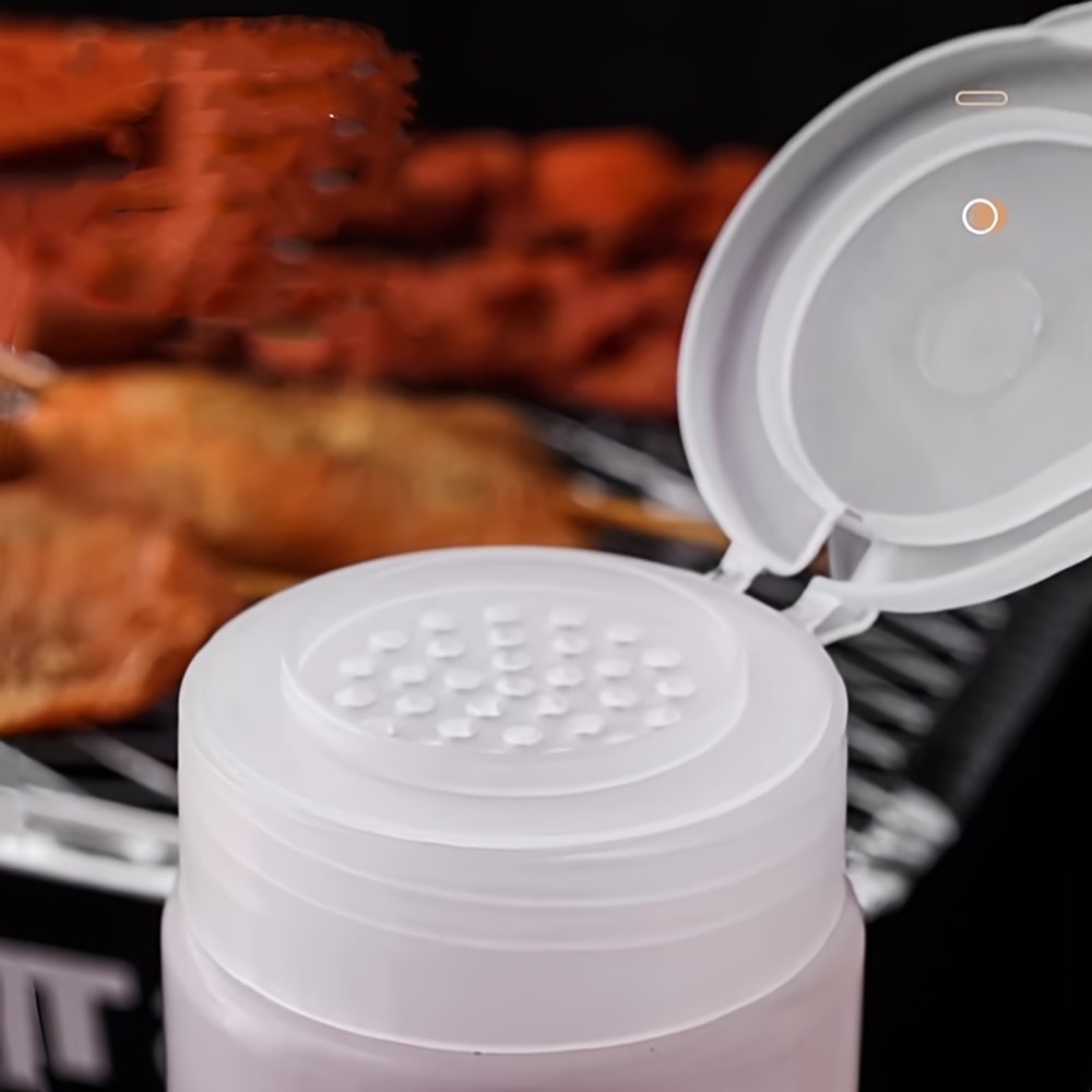 Clear Plastic Spice Jar with Shaker Lids, Kitchen Seasoning Containers, BBQ Outdoor Cooking Tool