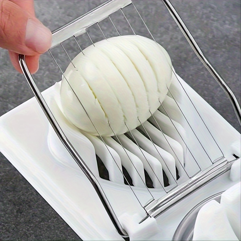 Stainless Steel Egg Cutter Plastic Base Preserved Egg Splitter Egg Cutting Artifact Kitchen Tool 3