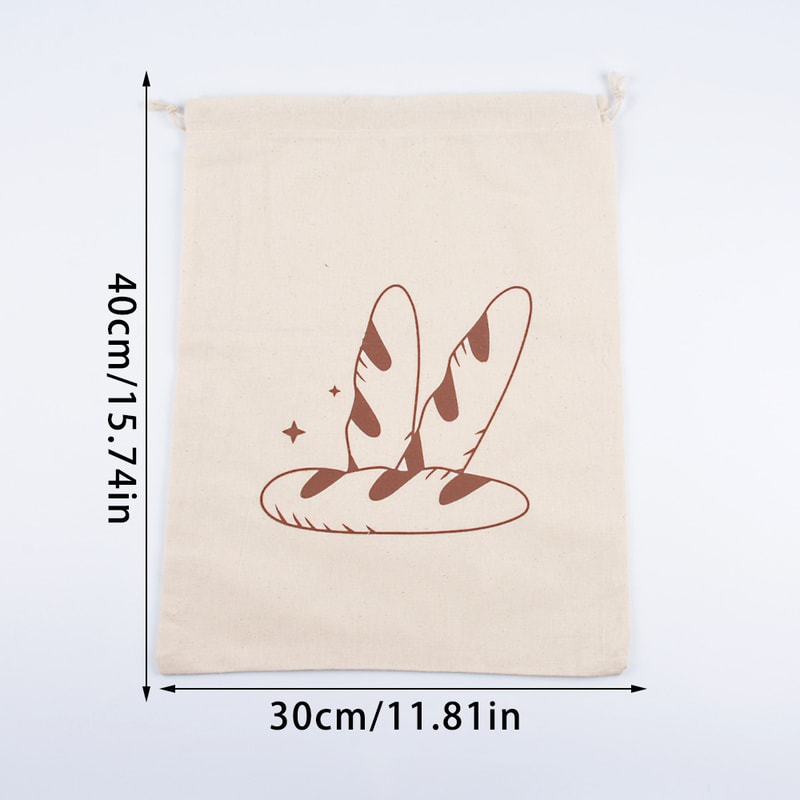 Linen Bread Bag Reusable Baguette Cotton Storage Bag for Homemade Bread, Eco-Friendly Loaf Keeping