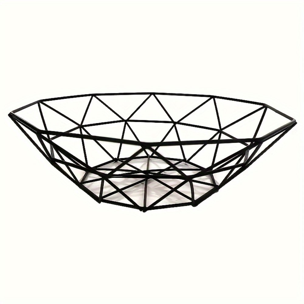 Wire Fruit Bowl, Iron Mesh Woven Basket for Kitchen Countertop, Vegetable Holder, Decorative Fruit Basket for Snacks