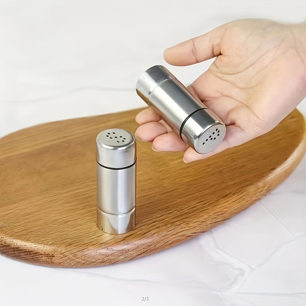 Salt Sugar Bottle With Rotating Cover Multipurpose Stainless Steel Spice Jar Kitchen Gadgets Spice 0