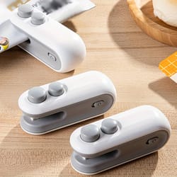 mini bag sealer with cutter and magnet, usb-c rechargeable plastic bag heat sealer for snack bags