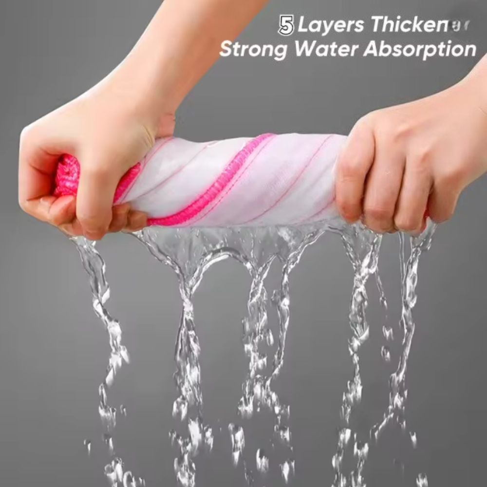 Reusable Wood Microfiber Encrypted Dish Cloth 5 Layers Of Cotton Plant Fiber Degreasing Easy Cleani 3