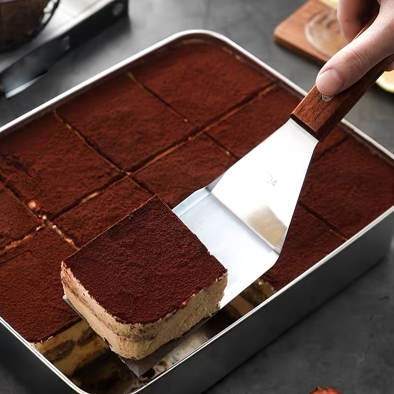 Stainless Steel Spatula With Wooden Handle Tiramisu Cutter Pancake Turner For Cooking And Grilling 1