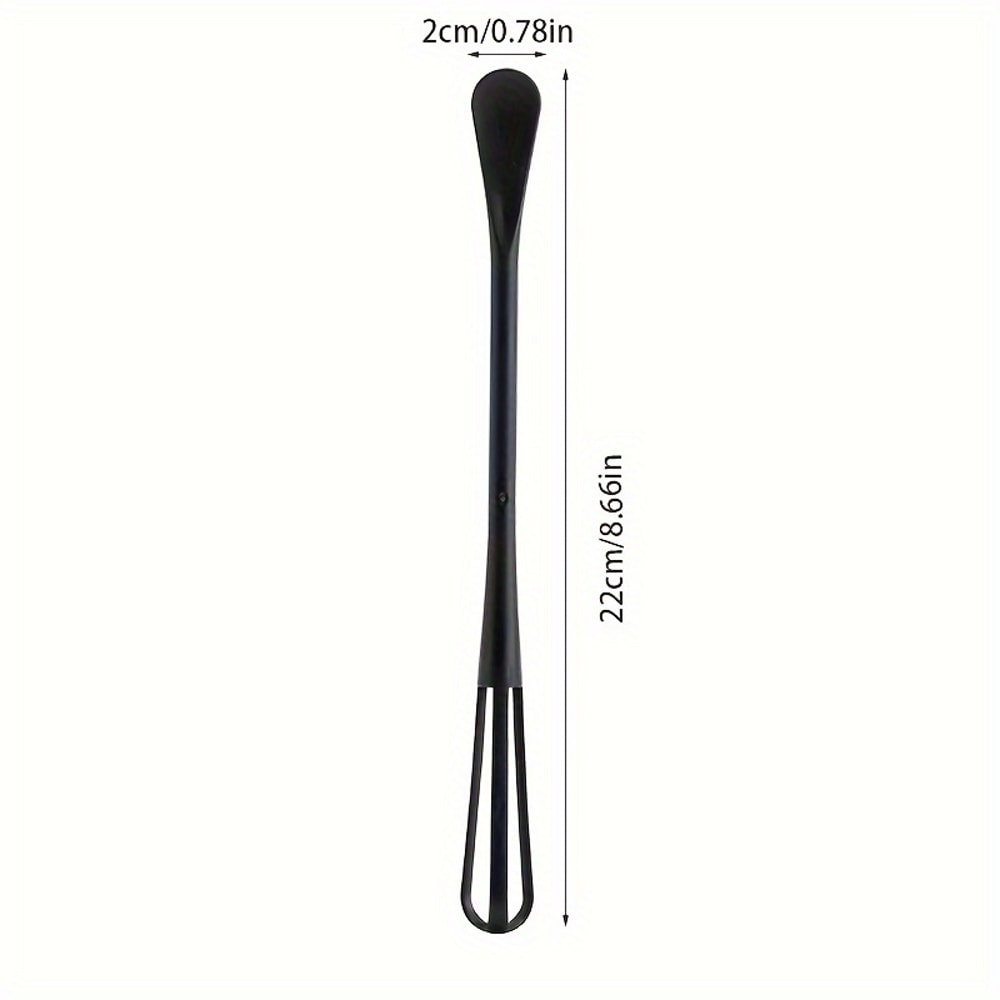 Plastic Doubleended Tiny Spoon Spatula Handle Manual Egg Blender Mini Whisk Spoon Kitchen Gadget 4