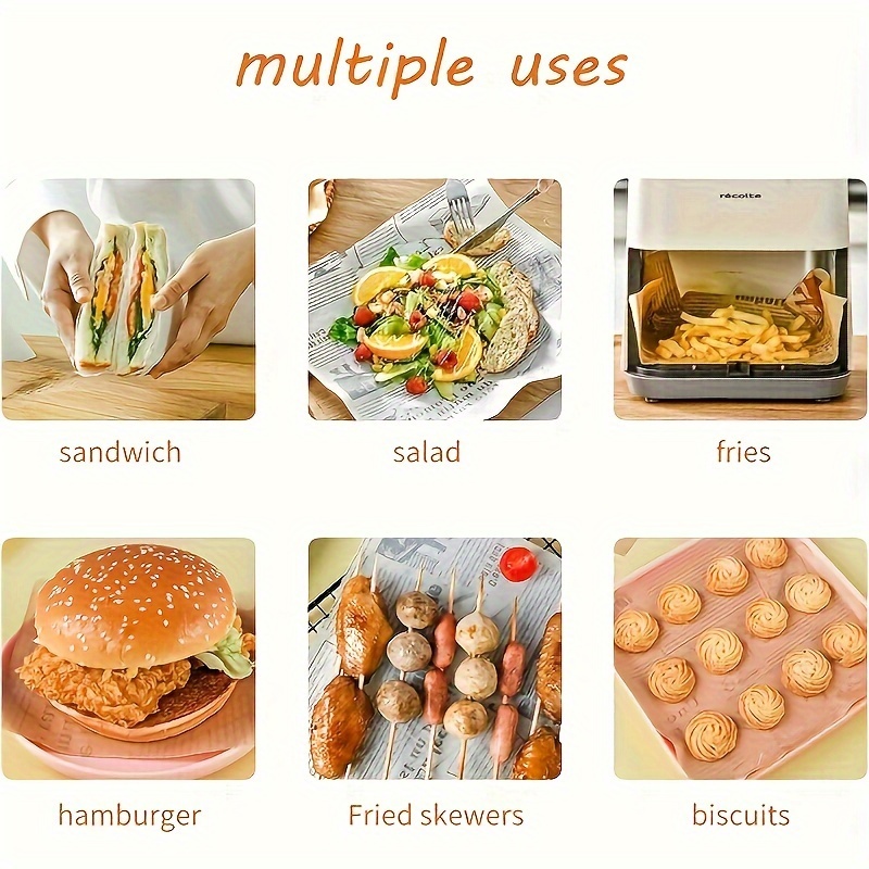 Parchment Paper Baking Tools Food Grade Grease Paper Sandwich Burger Wrappers Cookie Oilpaper 5