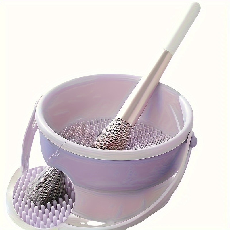 Makeup Brush Cleaning Bowl Beauty Egg Cleaning Tool Brush Powder Puff Storage Set 4