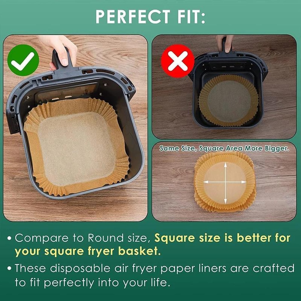 Air Fryer Disposable Paper Liner Silicone Oil Paper Absorbing Pad For Food Plate 3