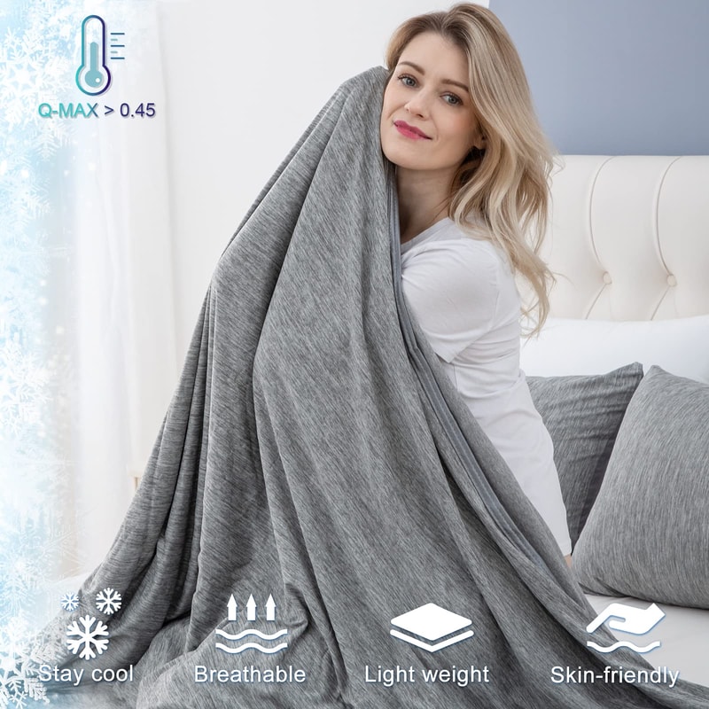 Smooth Cooling Blankets, Breathable Summer Comforter, Lightweight Skin-Friendly Fibre Quilt