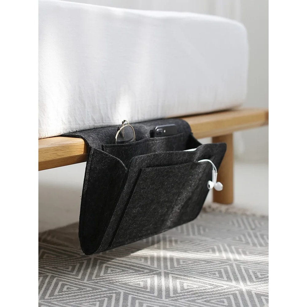 Crib Hanging Organizer and Felt Sofa Storage Pocket for Remote, Toy and Bedside Storage Solution