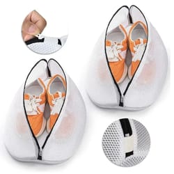 mesh laundry bag for shoes, travel shoe storage bag, protective clothes organizer box with zip for washing machine shoes