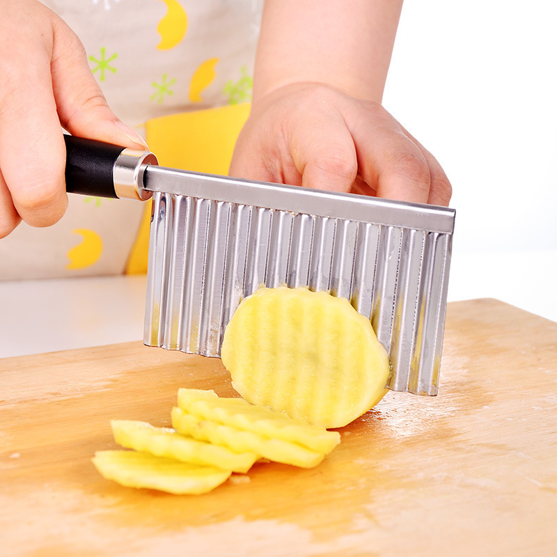 French Fries Cutting Machine, Potato Wave Edge Knife, Stainless Steel Vegetable Fruit Tool