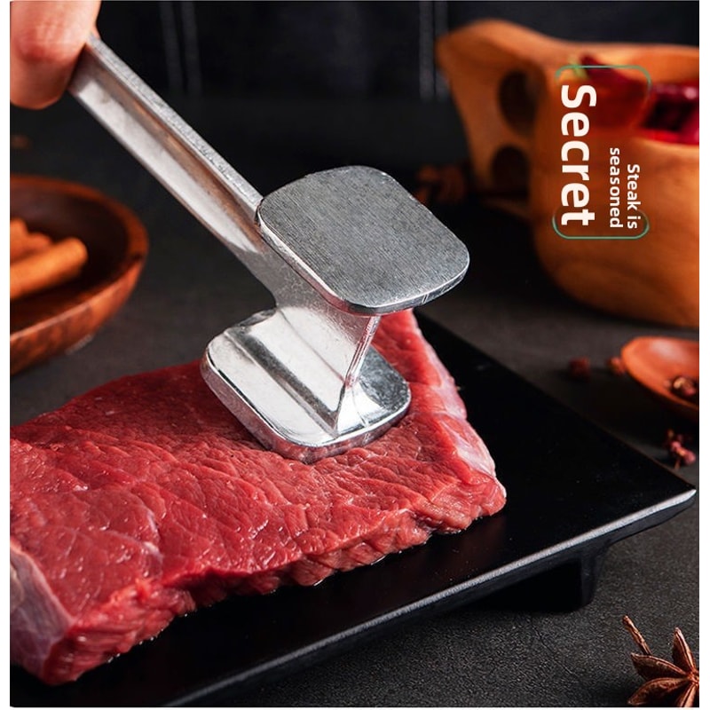 HeavyDuty DoubleSided Aluminum Alloy Steak Mallet For Kitchen Tools Durable Household Metal Machine