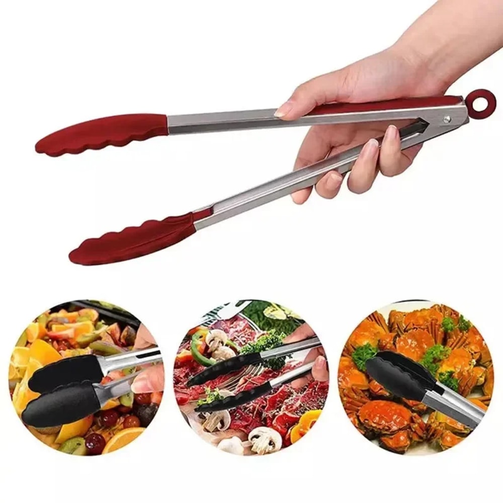 Kitchen Accessories Small Silicone Clips Bread Barbecue Tongs Steak Clip BBQ Cooking Food Clips Bak