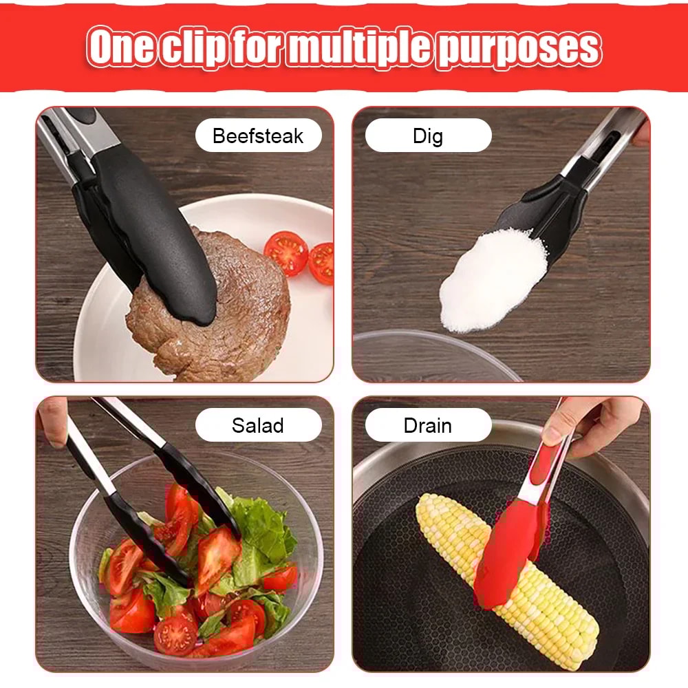 Kitchen Accessories Small Silicone Clips Bread Barbecue Tongs Steak Clip BBQ Cooking Food Clips Bak