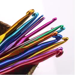 clothing needle with metal handle, single-head crochet, colorful aluminum knitting needle for yarn crafts