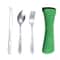 Travel Camping Spoon Picnic Set Zippered Travel Tableware Kit With Cleaning Carrying Bag For Househ 5