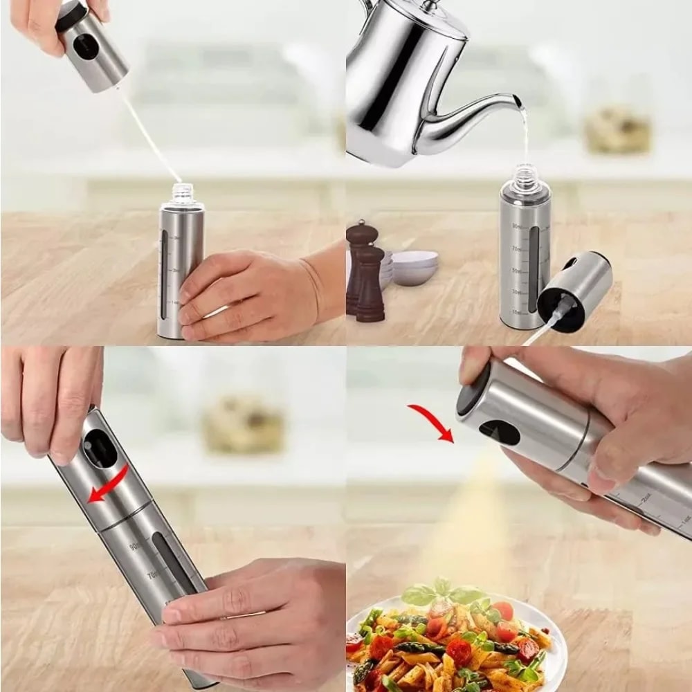 Cooking Stainless Steel LeakProof Oil And Gas Frying Pan Barbecue Pan Seasoning Bottle With Scale B 2