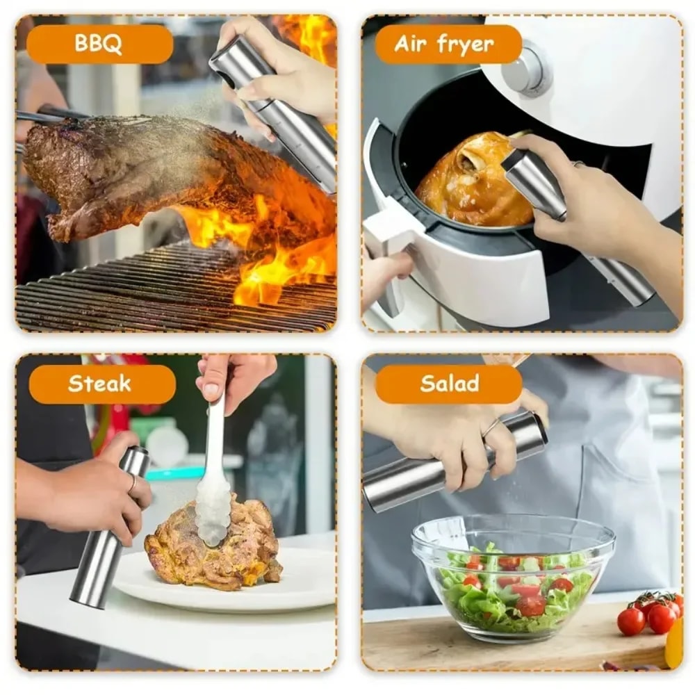 Cooking Stainless Steel LeakProof Oil And Gas Frying Pan Barbecue Pan Seasoning Bottle With Scale B 3