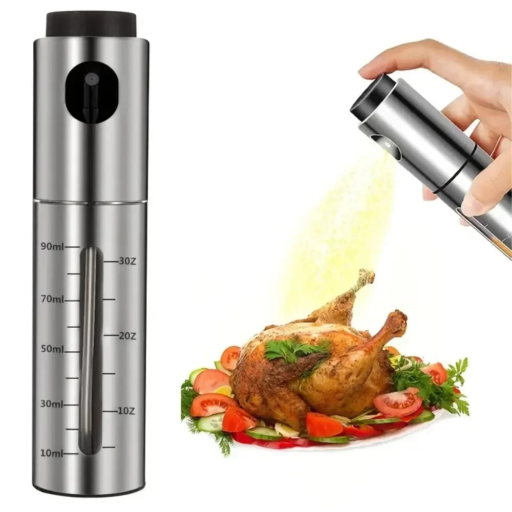 Cooking Stainless Steel LeakProof Oil And Gas Frying Pan Barbecue Pan Seasoning Bottle With Scale B 0