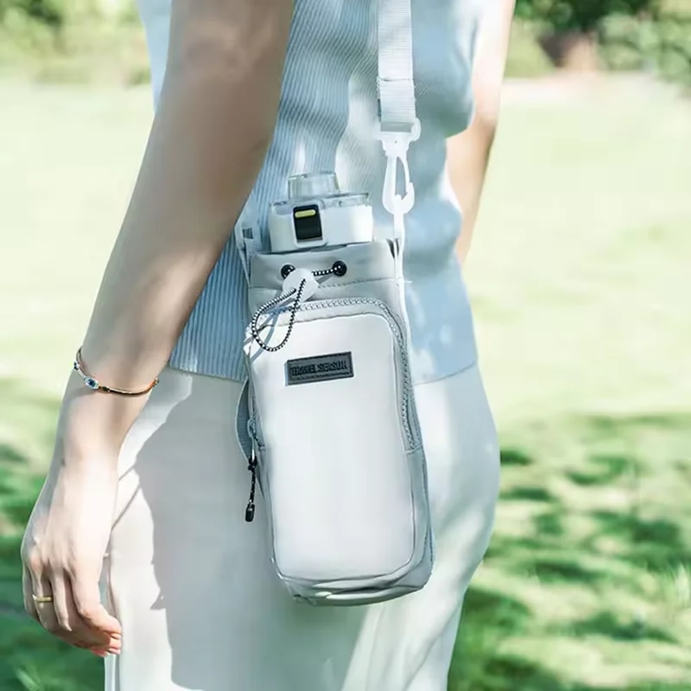 Adjustable Shoulder Strap Portable Water Bottle Bag Vacuum Cup Insulation Protective Cover Sleeve 2