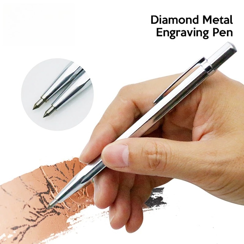 Diamond Metal Marking Engraving Pen, Tungsten Carbide Nib Stylus for Glass, Ceramic, Metal, Wood