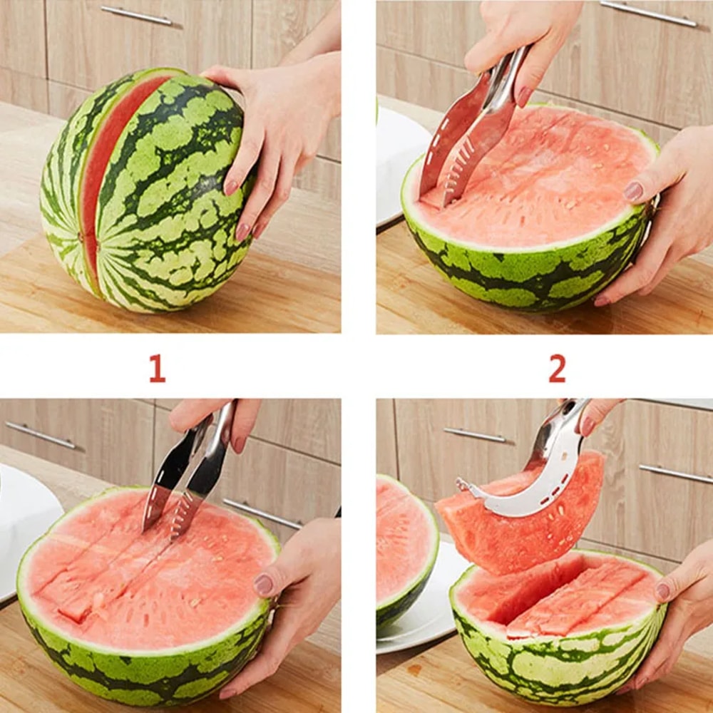 Handy Durable Stainless Steel Watermelon Chopper Fruit Peeling And Chopping Artifact For Family Gat 4