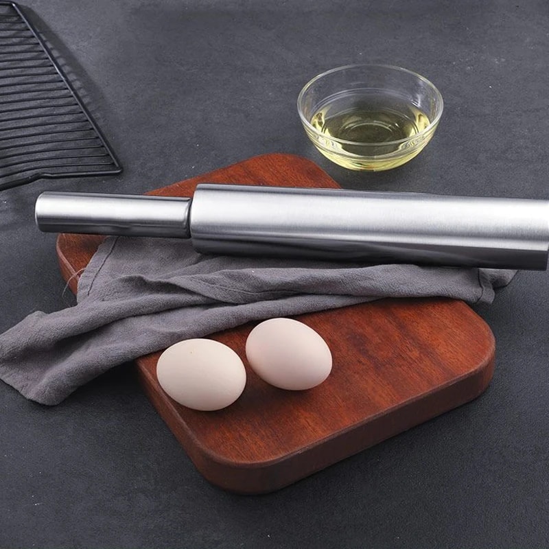 Nonstick Stainless Steel Rolling Pin Kitchen Baking Tools Pizza Roller With Handle For Smooth Flour 1