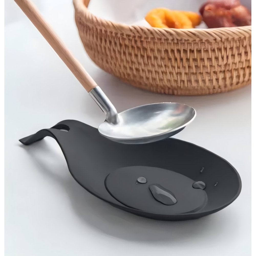 Silicone Spoon Rest Spatula Holder Heat Resistant Utensil Placemat Tray For Kitchen Tools 3